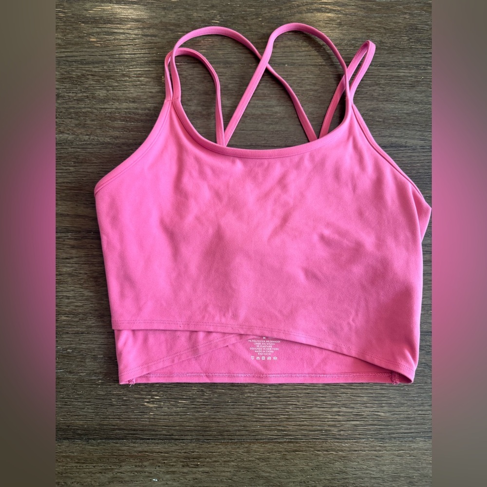 Peloton Pink Strappy Crop Top size medium